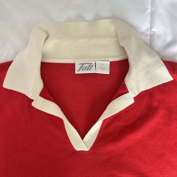 Tail Vintage Y2K 90s Activewear Cardigan Sweater Red Black Womens 8 Golf Tennis - Picture 3 of 7
